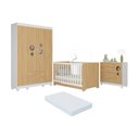 Ver imagem 1 de Quarto de Bebê Completo Berço Americano 3 em 1 Colchão Bombom Multimóveis Mp4630 Branco/