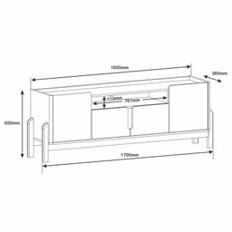 Rack Para TV até 60 Polegadas Pés em Madeira Maciça 170cm Lizz Versátile - 4
