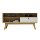 Ver imagem 5 de Home Theater Rack Tv 50 Polegadas Sala de Estar Quarto 1 Porta 3 Nichos Mdp Marrom Madeira Off