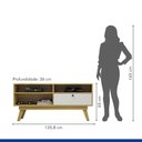 Ver imagem 3 de Home Theater Rack Tv 50 Polegadas Sala de Estar Quarto 1 Porta 3 Nichos Mdp Marrom Madeira Off