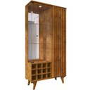 Ver imagem 7 de Cristaleira para Sala de Jantar com Adega 2 Portas Vidro Ripada Toscânia B02 Naturalle - Lyam Decor