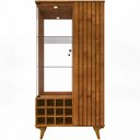 Ver imagem 2 de Cristaleira para Sala de Jantar com Adega 2 Portas Vidro Ripada Toscânia B02 Naturalle - Lyam Decor