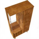 Ver mais imagens de Cristaleira para Sala de Jantar com Adega 2 Portas Vidro Ripada Toscânia B02 Naturalle - Lyam Decor