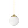 Pendente Globo Esfera de Vidro Branco Fosco 14cm - Ouro - 1