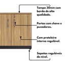 Ver imagem 7 de Armário Escritório Baixo 80cm X 45cm 2 Portas e Chave Mp F5 Cor:macadâmia com Preto