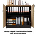 Ver mais imagens de Armário Escritório Baixo 80cm X 45cm 2 Portas e Chave Mp F5 Cor:macadâmia com Preto