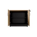 Ver imagem 6 de Armário Escritório Baixo 80cm X 45cm 2 Portas e Chave Mp F5 Cor:macadâmia com Preto