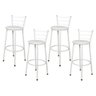 Kit 4 Banquetas Alta Epóxi Branca Assento Branco Laumar - 1
