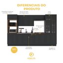 Ver imagem 5 de Armário de Cozinha Modulada Completa Fidelitá Nara 100% MDF 6 Peças 350cm 18 Portas 2 Gavetas sem