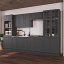 Ver imagem 1 de Armário de Cozinha Modulada Completa Fidelitá Nara 100% MDF 6 Peças 350cm 18 Portas 2 Gavetas sem