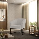 Ver imagem 2 de Poltrona Decorativa Base Industrial Preto Stella Bouclê Cinza D03 - D'Rossi