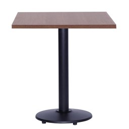 Mesa Zeta em Ferro Preto 75 cm (Altura) com Tampo em MDP Quadrado 80 cm Imbuia - 1