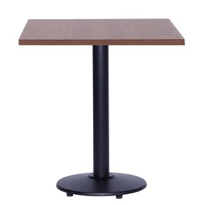 Mesa Zeta em Ferro Preto 75 cm (Altura) com Tampo em MDP Quadrado 80 cm Imbuia