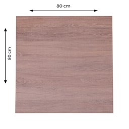 Mesa Zeta em Ferro Preto 75 cm (Altura) com Tampo em MDP Quadrado 80 cm Imbuia - 5