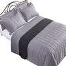 Kit 7 Peças Cobre Leito Colcha Queen 100% Algodão Percal 150 Fios Mix:grid Cinza - 6