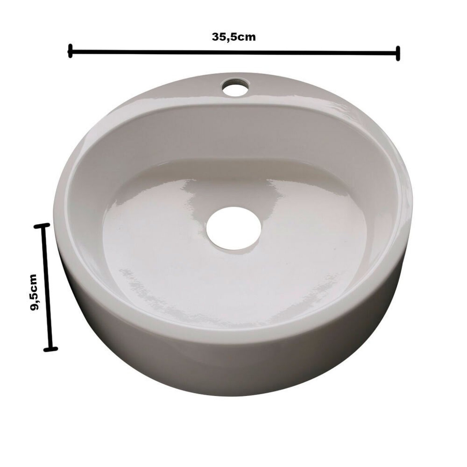 Cuba Para Banheiro em Mármore Sintético 35,5cm Curve com Base Cozimax - 2