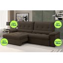 Ver imagem 2 de Sofá Arezzo Retrátil/Reclinável 4Lugares Suede Marrom 2,15m - Xflex