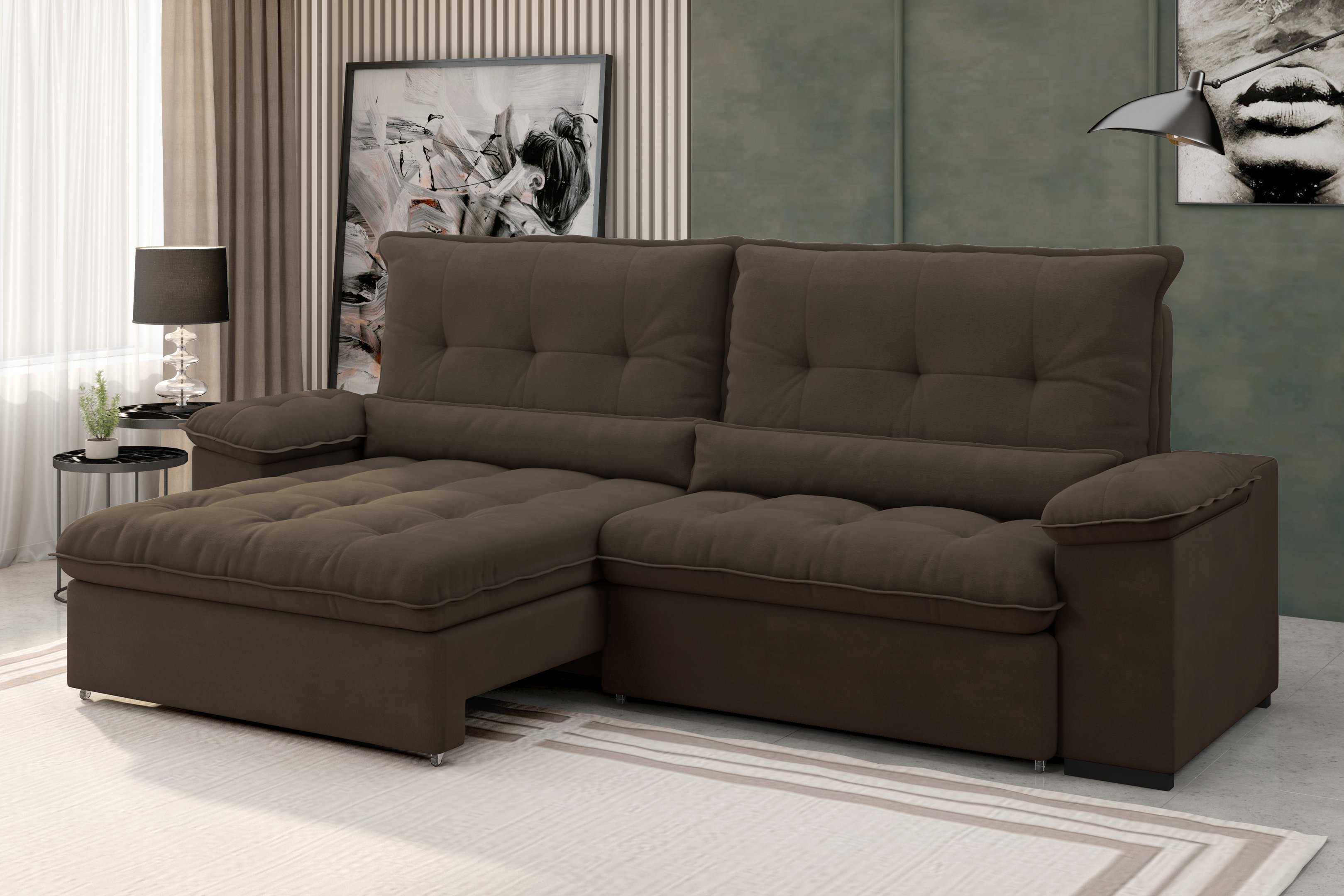 Sofá Arezzo Retrátil/Reclinável 4Lugares Suede Marrom 2,15m - Xflex é ruim? Sofá Arezzo Retrátil/Reclinável 4Lugares Suede Marrom 2,15m - Xflex é boa?