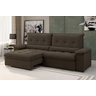 Sofá Arezzo Retrátil/Reclinável 4Lugares Suede Marrom 2,15m - Xflex - 1