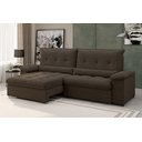 Ver imagem 1 de Sofá Arezzo Retrátil/Reclinável 4Lugares Suede Marrom 2,15m - Xflex