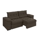 Ver imagem 4 de Sofá Arezzo Retrátil/Reclinável 4Lugares Suede Marrom 2,15m - Xflex