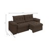 Sofá Arezzo Retrátil/Reclinável 4Lugares Suede Marrom 2,15m - Xflex - 3