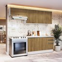 Ver imagem 1 de Armário de Cozinha Completa 100% Mdf 240cm Branco/nogueira Celeste Kappesberg