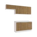 Ver imagem 2 de Armário de Cozinha Completa 100% Mdf 240cm Branco/nogueira Celeste Kappesberg