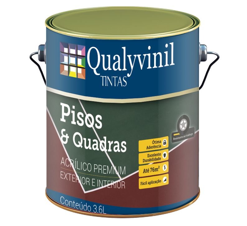 Tinta pra Pisos e Quadras 3,6L Amarelo Demarcação Qualyvinil - 1