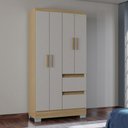 Ver imagem 1 de Guarda Roupa Solteiro 4 Portas 2 Gavetas Nápoles Poquema