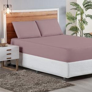 Lençol com Elástico Mias Fronha Jogo de Cama King.:uva