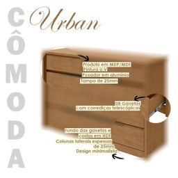 Cômoda Gaveteiro Urban Amêndoa Clean - Lopas - 5