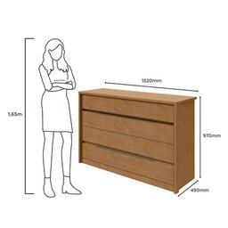 Cômoda Gaveteiro Urban Amêndoa Clean - Lopas - 3