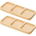 Ver imagem 1 de Kit 2 Petisqueiras 3 Divisórias 25x10cm Bandeja de Bambu Ent