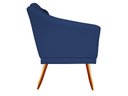 Ver imagem 3 de Poltrona Decorativa Agatha Suede Azul Marinho Pés Madeira Mz Decor