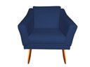 Ver imagem 1 de Poltrona Decorativa Agatha Suede Azul Marinho Pés Madeira Mz Decor