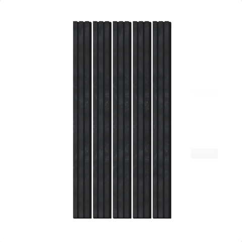 Painel Ripado Eva Laminado Autocolante 5 Ripas 1,1m para Meia Parede Preto