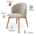Ver imagem 5 de Kit 05 Cadeiras de Jantar e Estar Living Estofada Mia L02 Bouclê Creme - Lyam Decor