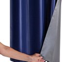 Ver imagem 3 de Cortina Daily Varão 1,5m Blackout PVC com Voil 2,00MX1,40m Sala Quarto Azul Marinho