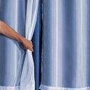 Ver imagem 2 de Cortina Daily Varão 1,5m Blackout PVC com Voil 2,00MX1,40m Sala Quarto Azul Marinho