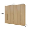 Ver imagem 3 de Guarda Roupa 239 Cm 6 Portas 3 Gavetas e Cabideiros 100% Mdf Cor:savana