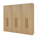 Ver imagem 2 de Guarda Roupa 239 Cm 6 Portas 3 Gavetas e Cabideiros 100% Mdf Cor:savana