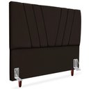 Ver imagem 1 de Cabeceira Casal 140cm Bell Suede Marrom Rm Marrom
