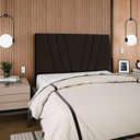 Ver imagem 2 de Cabeceira Casal 140cm Bell Suede Marrom Rm Marrom
