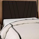 Ver imagem 5 de Cabeceira Casal 140cm Bell Suede Marrom Rm Marrom