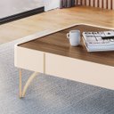 Ver imagem 6 de Kit Mesa de Centro e Aparador Miami Orgânica - Castanho Off White - Edecasamoveis