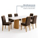 Ver mais imagens de Conjunto de Mesa 6 Lugares com Tampo de Vidro Isla e Cadeiras Lyra Cinamomo e Marrom