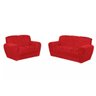 Conjunto de Sofá 5010 com 2 e 3 Lugares Tecido Suede Cor Vermelho - 1