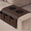 Ver imagem 1 de Bandeja Esteira para Braço de Sofá de Couro com Porta Controle