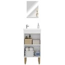 Ver imagem 2 de Gabinete de Banheiro com Pia e Espelheira 1 Porta Multimóveis CR10157 Branco